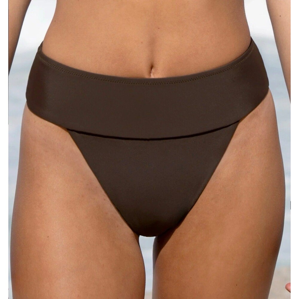 Berlook ECONYL® Dark Coffee Wide Waistband Bikini Bottom